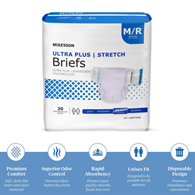 McKesson Ultra Plus Stretch McKesson BRSTRMR Ultra Plus Stretch Heavy Absorbency Incontinence Brief, Medium (BG/20)