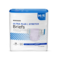 McKesson Ultra Plus Stretch McKesson BRSTRMR Ultra Plus Stretch Heavy Absorbency Incontinence Brief, Medium (BG/20)