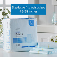 McKesson Ultra McKesson BRULLG Ultra Heavy Absorbency Incontinence Brief, Large (BG/18)