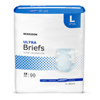 McKesson Ultra McKesson BRULLG Ultra Heavy Absorbency Incontinence Brief, Large (BG/18)