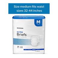McKesson Ultra McKesson BRULMD Ultra Heavy Absorbency Incontinence Brief, Medium (BG/16)