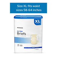 McKesson Ultra McKesson BRULXL Ultra Heavy Absorbency Incontinence Brief, Extra Large (BG/15)