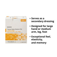 McKesson MSVP114704-McKesson Tubular Bandage, Size 4, 25 Yard, Retainer Dressings (BX)