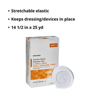 McKesson MSVP114705-McKesson Tubular Bandage, 14-1/2 Inch x 25 Yard, Size 5, Retainer Dressings (BX)