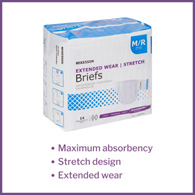 McKesson Extended Wear McKesson ONBMR Extended Wear Maximum Absorbency Incontinence Brief, Medium (BG/14)