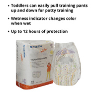 McKesson TP-4T5T-McKesson Toddler Training Pants, 4T to 5T, Overnight & Training Pants (BG)