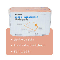 McKesson Ultra Breathable McKesson UPHV2336 Ultra Breathable Heavy Absorbency Low Air Loss Underpad, 23 x 36 (BG/10)
