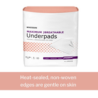 McKesson Ultimate Breathable McKesson UPMX2436 Ultimate Breathable Underpads, Maximum Protection, 24" x 36" (BG/5)