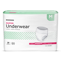 McKesson UW33844 Super Moderate Absorbent Underwear, Medium (BG/20)