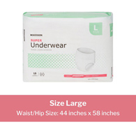 McKesson UW33845 Super Moderate Absorbent Underwear, Large (CS/72)