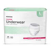McKesson UW33845 Super Moderate Absorbent Underwear, Large (CS/72)