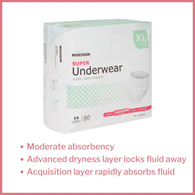 McKesson UW33846-McKesson Super Moderate Absorbent Underwear, Extra Large, Underwear (BG)