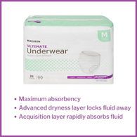 McKesson UW33851-McKesson Ultimate Maximum Absorbent Underwear, Medium, Underwear (BG)