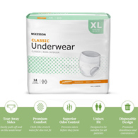 McKesson Classic McKesson UWEXL Classic Light Absorbent Underwear, Extra Large (CS/4)