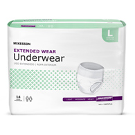 McKesson UWEXTLG-McKesson Extended Wear Maximum Absorbent Underwear, Large, Underwear (CS)