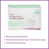 McKesson UWEXTMD-McKesson Extended Wear Maximum Absorbent Underwear, Medium, Underwear (BG)
