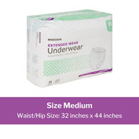 McKesson UWEXTMD-McKesson Extended Wear Maximum Absorbent Underwear, Medium, Underwear (CS)