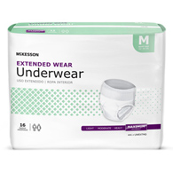 McKesson UWEXTMD-McKesson Extended Wear Maximum Absorbent Underwear, Medium, Underwear (CS)