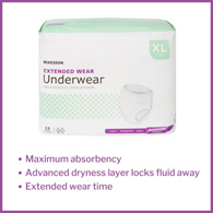 McKesson UWEXTXL-McKesson Extended Wear Maximum Absorbent Underwear, Extra Large, Underwear (BG)