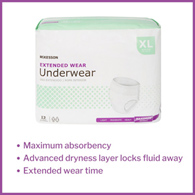 McKesson UWEXTXL-McKesson Extended Wear Maximum Absorbent Underwear, Extra Large, Underwear (CS)