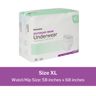 McKesson UWEXTXL-McKesson Extended Wear Maximum Absorbent Underwear, Extra Large, Underwear (CS)