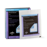 Medline OptiLock MSC6444EP Super Absorbent Dressing, 4 x 4 in 10/Box)