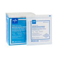 Medline NON21424-Sterile USP Type VII Gauze Sponge, 12 Ply, 4 x 4 in (600 2-packs per Case)