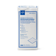 Medline NON25412 Non-Sterile Gauze Sponge, 4 x 4 in - Gauze Dressings (2000/Case)