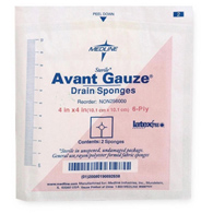 Medline Avant Gauze NON256000 Drain Sponge, 4 x 4 in (25/Box)