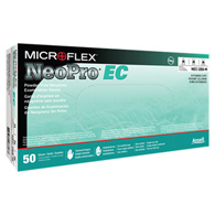 NeoPro EC Microflex Medical NEC-288-M-NeoPro EC Polychloroprene Extended Cuff Exam Glove, Medium, Green (CS/500)