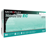 NeoPro EC Microflex Medical NEC-288-S-NeoPro EC Polychloroprene Extended Cuff Exam Glove, Small, Green (BX/50)