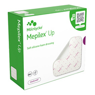 Mepilex Up Molnlycke 212199-Foam Dressing Mepilex Up 4 x 4 in Without Border Without Film Backing Silicone Adhesive (EA/1)