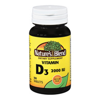 Nature's Blend National Vitamin Company 54629041120-Nature's Blend Vitamin D-3 Supplement, Vitamins & Minerals (BT/100)