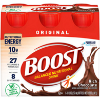 Boost Original Nestle Healthcare Nutrition 00041679675366 Boost Original Chocolate Balanced Nutritional Drink, 8 oz (PK/6)