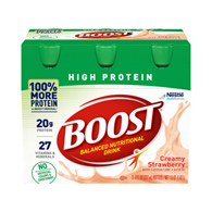 Boost High Protein Nestle Healthcare Nutrition 00041679944363 Boost High Protein Strawberry Complete Nutritional (PK/6)