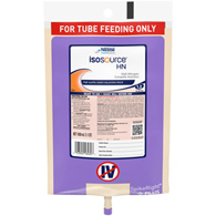 Isosource HN Nestle Healthcare Nutrition 10043900184804-Isosource HN Tube Feeding Formula, 33.8 oz Bag, Standard Tube (CS/6)