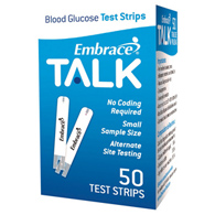 Embrace Omnis Health APX03AB0303-Omnis Health Embrace Blood Glucose Test Strips, Glucose Meter Test Strips (BX/50)