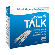 Embrace Omnis Health APX03AB0304-Omnis Health Embrace Talk Blood Glucose Test Strips, 100 ct., Glucose Meter Test (BX/1)