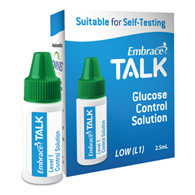 Omnis Health APX03AB0318 Embrace Talk Blood Glucose Control Solution - 2.5 mL Level 1