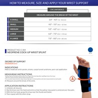 OTC 0304 Neoprene Cock-Up Wrist Splint - Black
