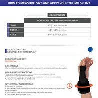 OTC 0305 Neoprene Thumb Splint - Blue