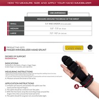 OTC 2075 Finger Immobilizer Hand Splint - Black