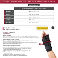 OTC 2087 8" Wrist - Thumb Splint - Black