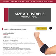 OTC 2089 Tennis Elbow Strap with Gel Pad - Black - Universal