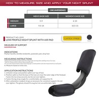 OTC 2095 Low Profile Night Splint with Air Pad - Black