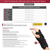 OTC 2365 Wrist Brace with Adjustable Thumb Strap - Black
