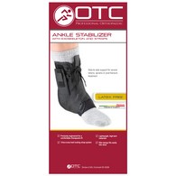 OTC 2376-S Ankle Stabilizer with Exoskeleton And Straps - Black - Small