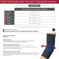 OTC 2439 Elbow Support with Compression Gel insert - Gray