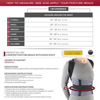 OTC 2456 Comfort Posture Brace with Rigid Stays - Black