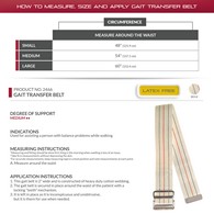 OTC 2466 Gait Transfer Belt - White - Multiple Lengths